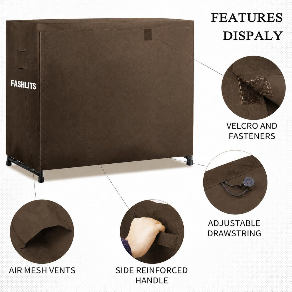 4ft firewood rack cover, waterproof heavy duty 600d, package contents