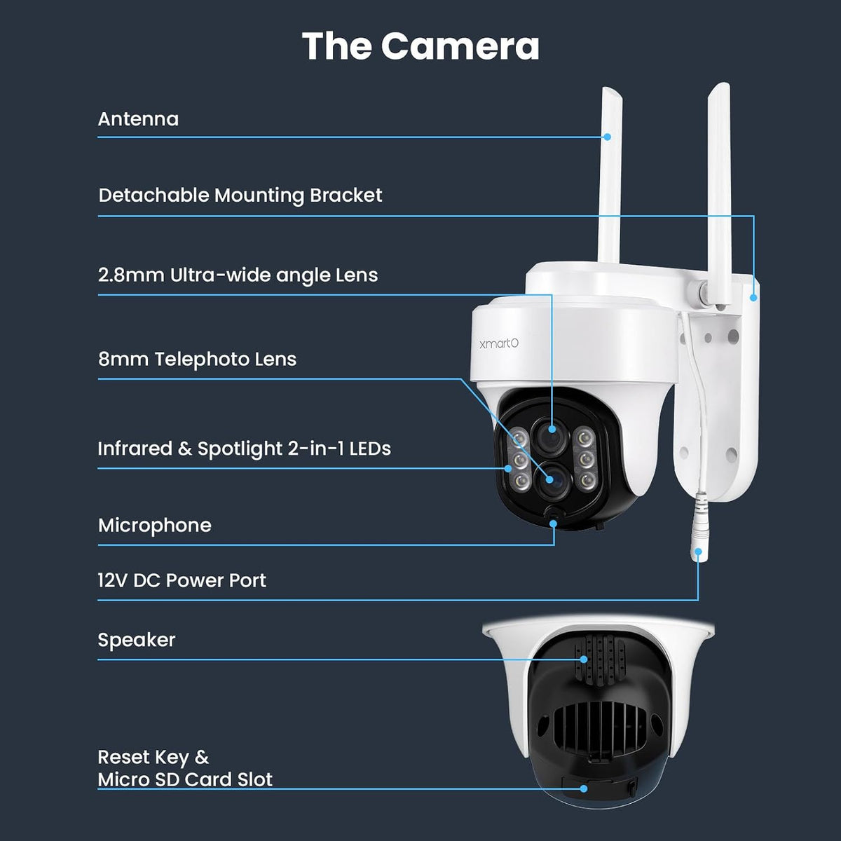 xmarto 10x zoom ptz ai tracking wifi6 camera, view 9