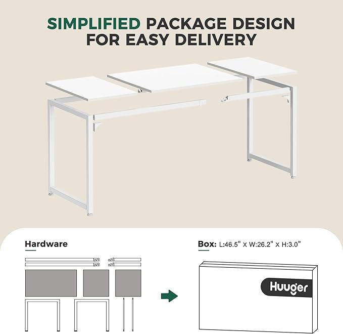 Huuger Computer Desk, 80 Inch Office Desk, Gaming Desk