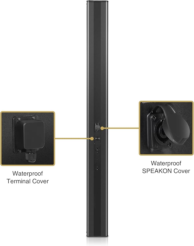 Sound Town Weatherproof Compact Aluminum Line Array Column Speaker