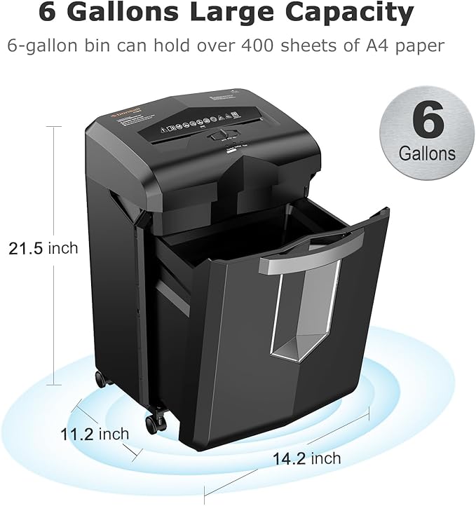 Bonsaii 16-Sheet Microcut Paper Shredder, 60-Minute Home Office Heavy Duty
