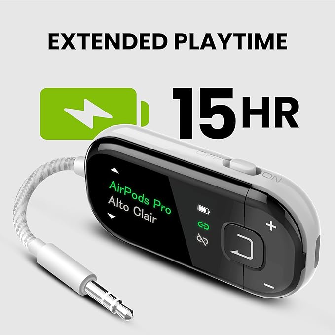 Avantree Voyager – OLED Display & Latest Auracast Bluetooth 5.4 Adapter