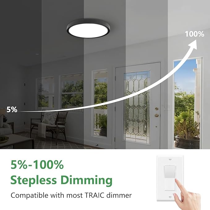 6PK 15.8 Inch Dimmable LED Flush Mount Ceiling Light,