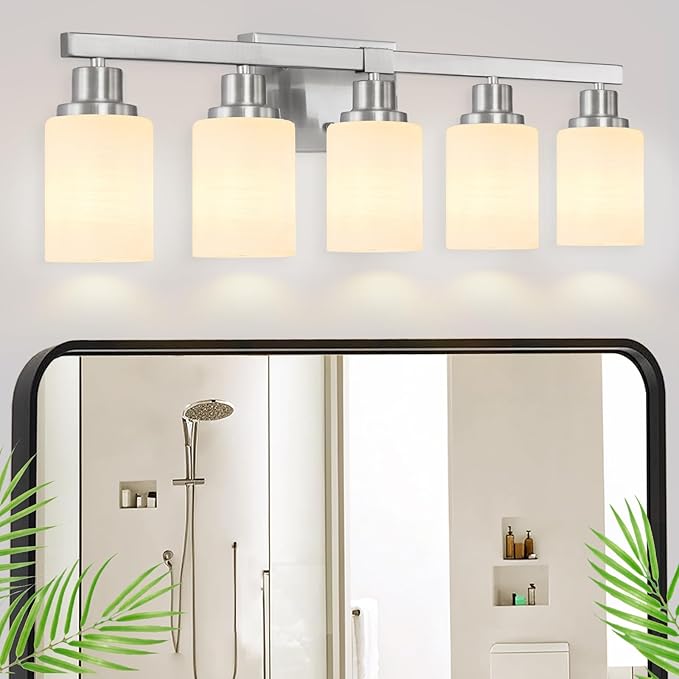 DIKAIDA 5-Light Bathroom Light Fixtures, Modern Bathroom Wall Lights Over Mirror
