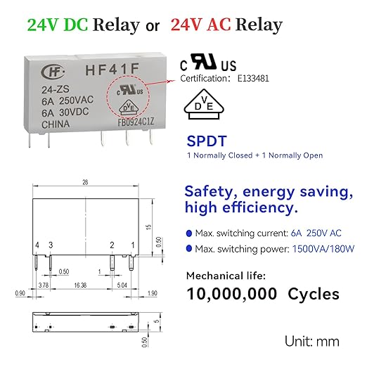 UL Listed 10Pcs Electromagnetic Relay