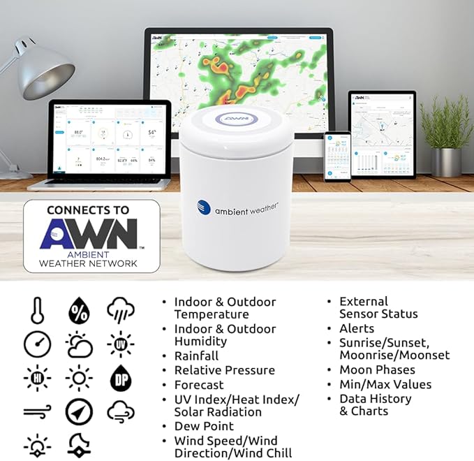Ambient Weather WS-5000-IP3 Ultrasonic Professional Smart Weather Station