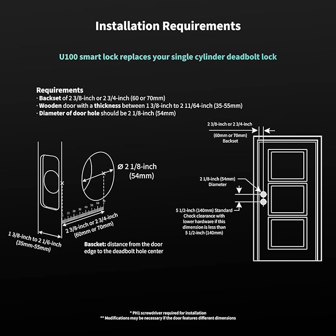 Aqara Smart Lock U100, Fingerprint Keyless Entry Door Lock