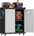 IRONFFICE Metal Tool Chest, Garage Storage Cabinet with Adjustable Shelves, Locking Cabinet with Caster, Steel Locker for Garage, Basement, Warehouse