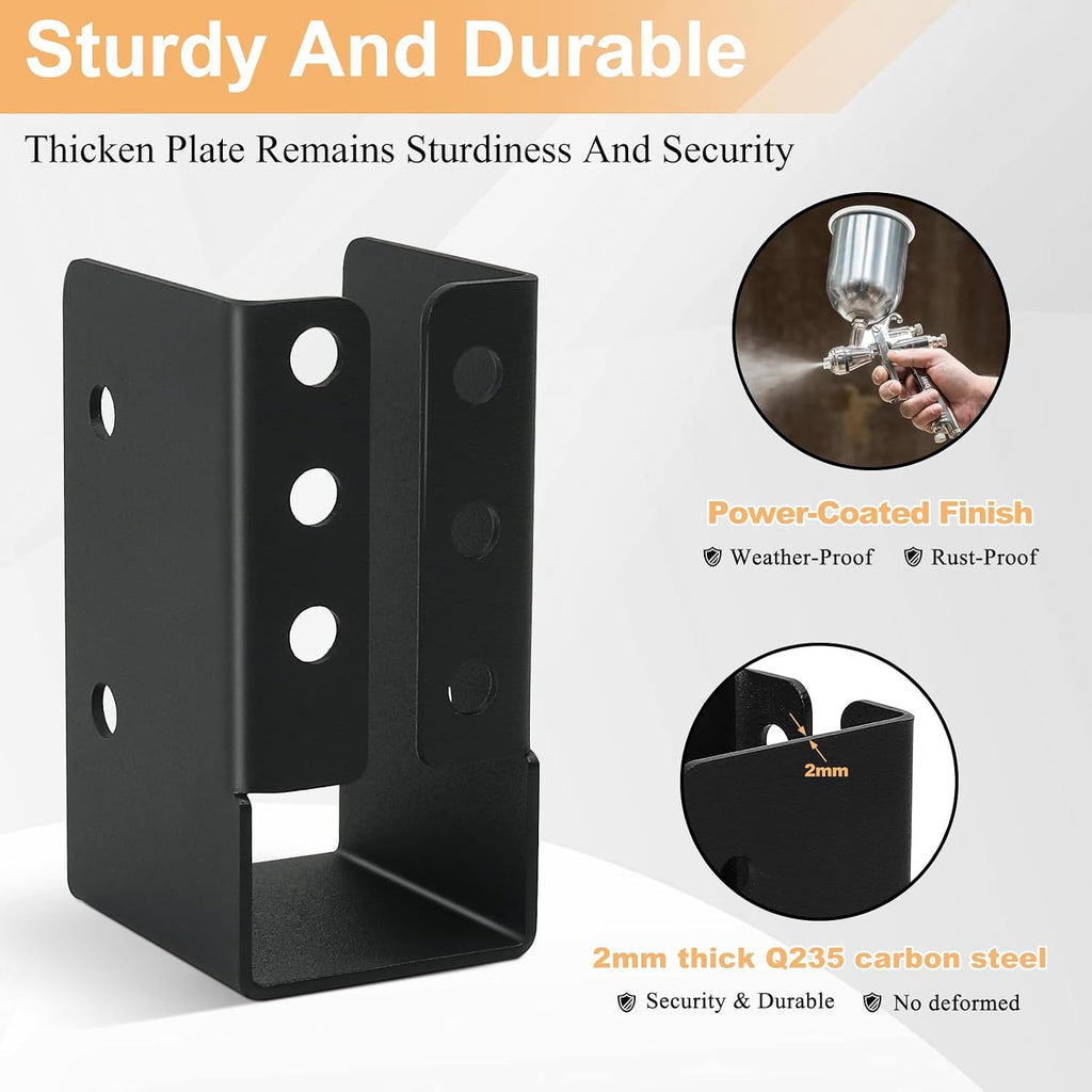 2x4 joist hangers concealed flange deck framing bracket, side view