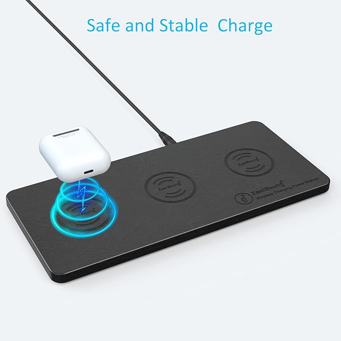 Wireless Charging Pad, ZealSound Ultra-Slim Triple Charger Station
