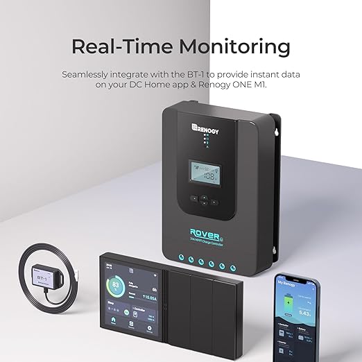 Renogy Solar Charge Controller Rover 20A 12V24V Auto DC Input MPPT Charge