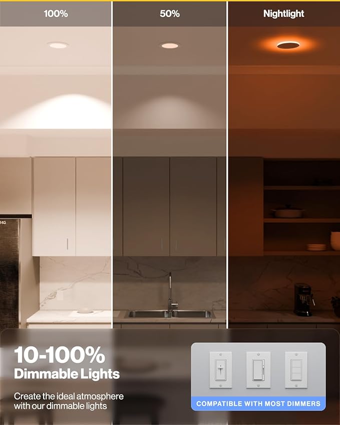 Sunco 6 Inch LED Recessed Light (4 Pack)