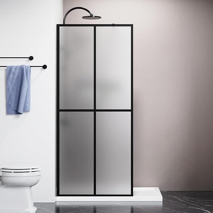 Goodyo 34"- 46" x 72" Glass Shower Door Clear Tempered Glass Panel Fixed Shower