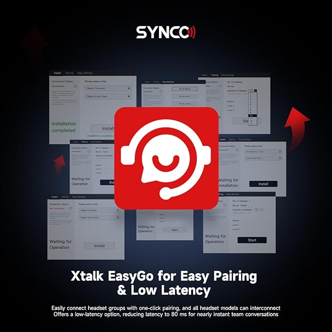 SYNCO XTalk Pro5 XPro X5 2.4GHz Wireless Headset Communication System Random (5Pcs)