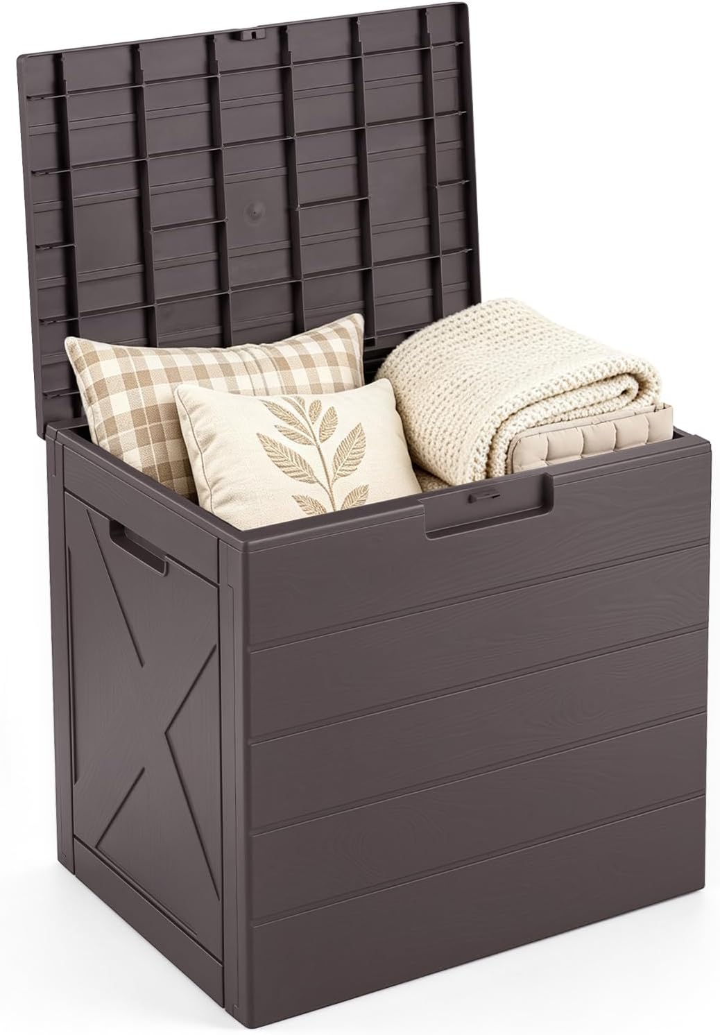 Tangkula 25 Gallon Outdoor Storage Box with Lockable Lid