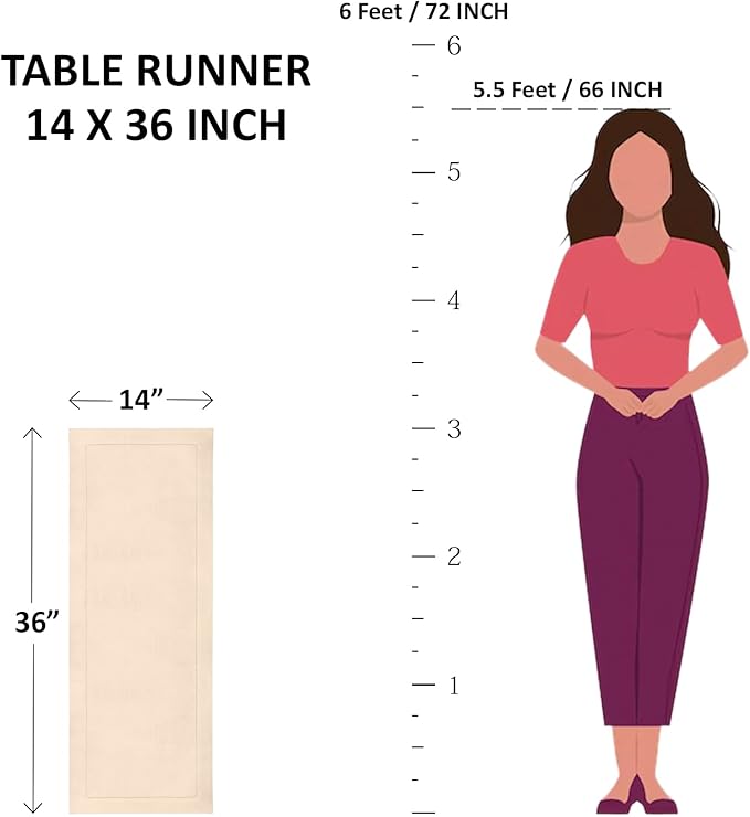Solino Home Linen White Table Runner 36 Inches - Classic Hemstitch, 100% Pure Linen Coffee Table Runner 14 x 36 Inch Ideal for Dresser Tables - Fall, Autumn, Halloween, Thanksgiving, Holiday