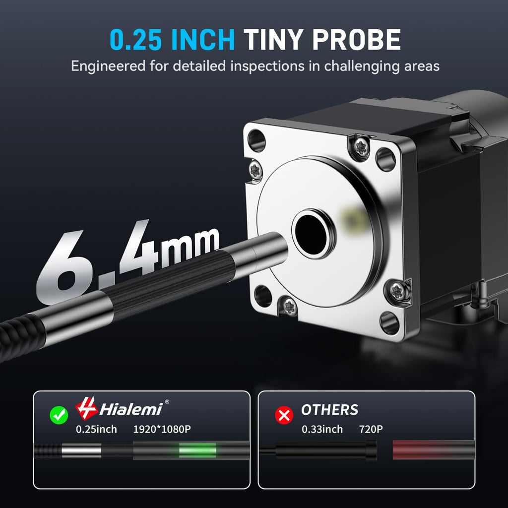 6.4mm 360° articulating borescope 4-way endoscope camera with, side view