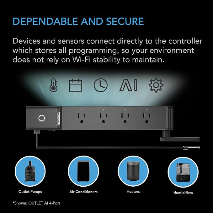 AC Infinity Outlet AI+, Environment Controller, Smart WiFi Power Strip