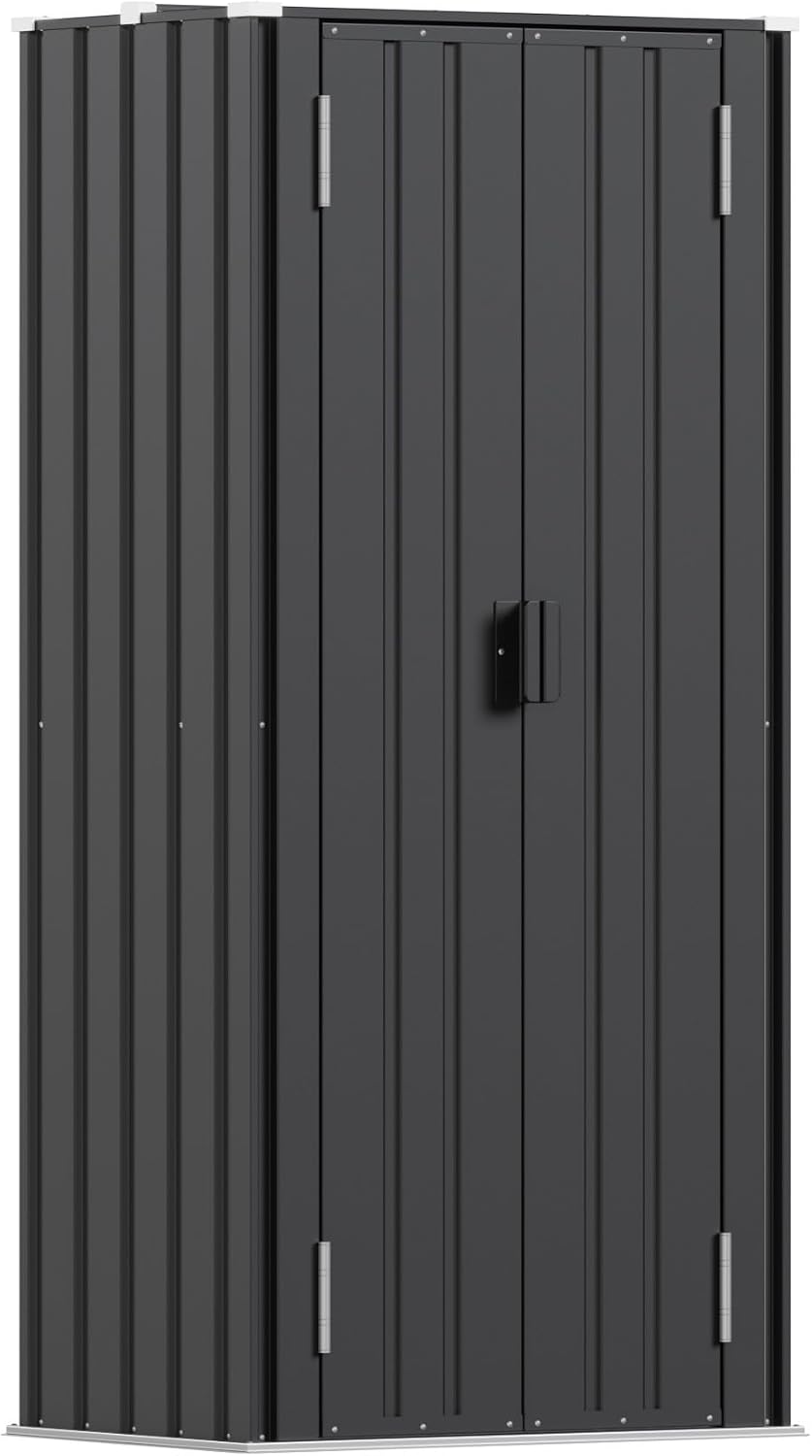 patiowell 28 cuft storage shed, outdoor metal storage, package contents