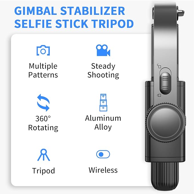 Gimbal Stabilizer for Smartphone ，with Retractable Selfie Stick and