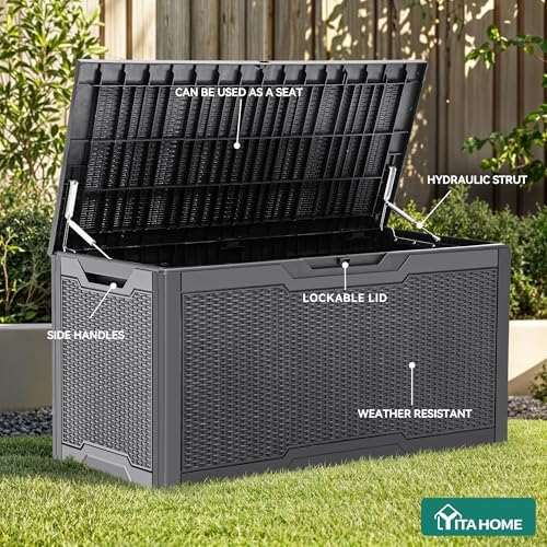 YITAHOME 100 Gallon Resin Deck Box