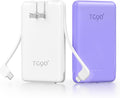 TG90° 2 Pack 5000mAh Power Bank, Small Portable Charge Built-in AC Plug and