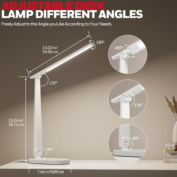 Honeywell LED Desk Lamp for Home Office, Eye-Caring Light