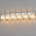 FDPBY Modern Bathroom Vanity Light 6-Lights Brushed Nickel Vanity Light Crystal