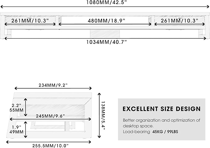 Fenge Dual Monitor Stand, Monitor Riser