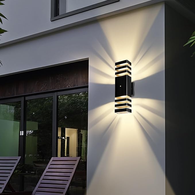 MZLITI LED Square Up & Down Wall Lights 2 Pack 15inch, Outdoor Wall Lights