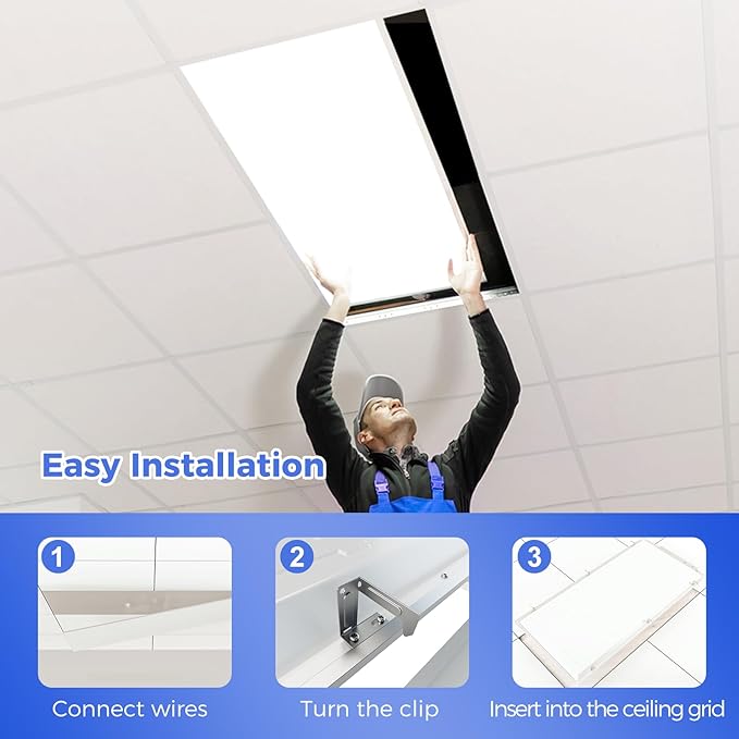 AIKVSXER 2 Pack 2x4 LED Flat Panel Light