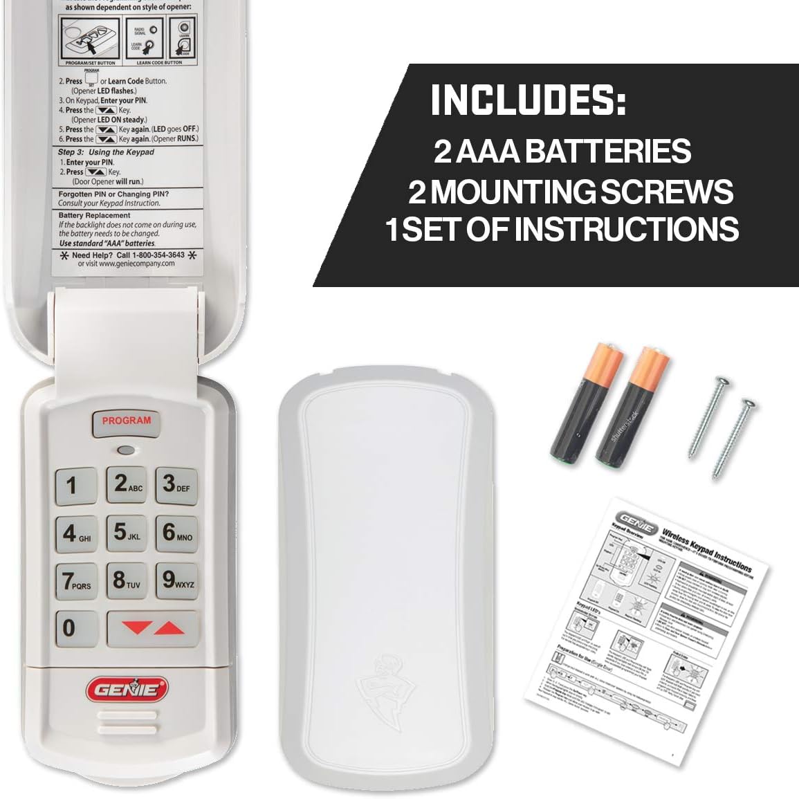 genie garage door opener wireless keyless keypad, close-up detail