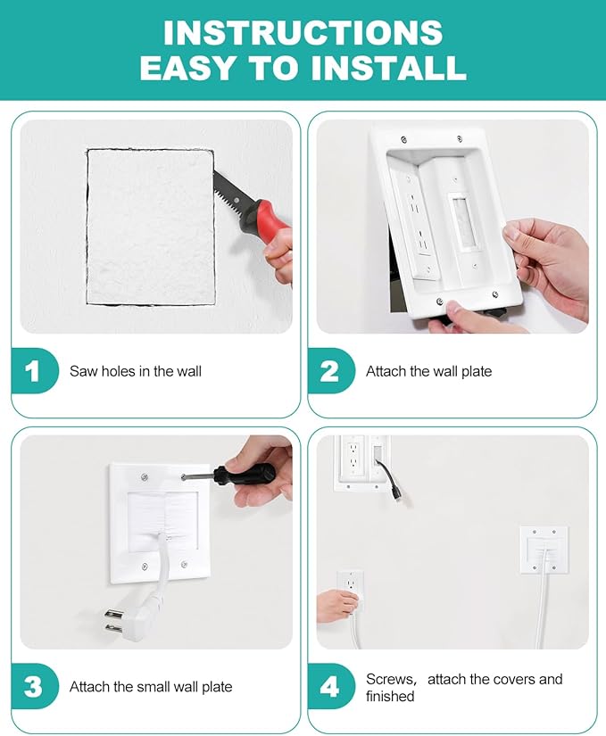 HAPYTHDA in Wall Cable Management Kit, TV Cord Hider