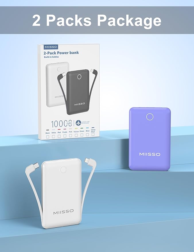10000mAh Mini Portable Charger (2 Pack)
