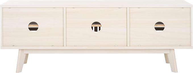 SAFAVIEH ESMA TV Stand for up to 65" Flatscreen – Bleached White, Sliding Doors