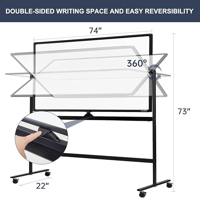Dry Erase Whiteboard Easel on Wheels