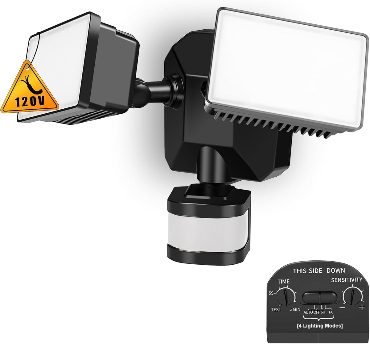 EMANER Motion Sensor Flood Light Dusk to Dawn, Outdoor LED Security Lights