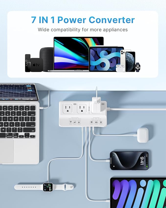 220V to 110V Voltage Converter, VINTAR 2000W Universal Travel Adapter Voltage