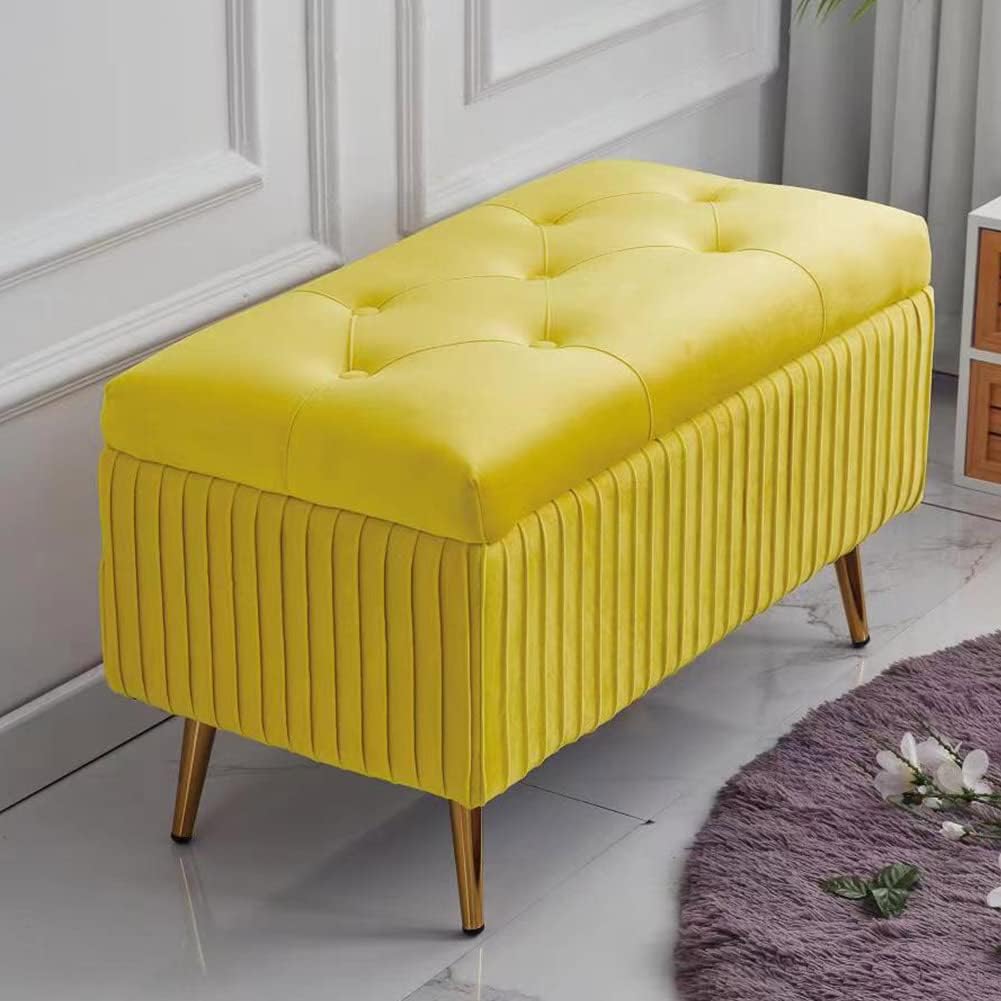 bakaji velvet bench, rectangular upholstered bench, makeup bench shown in use