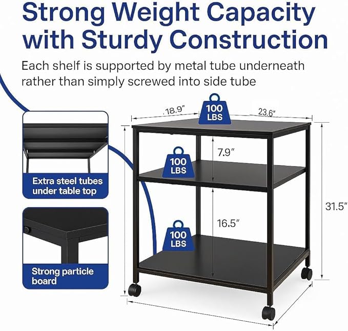 Heavy Duty 3-Tier Printer Stand