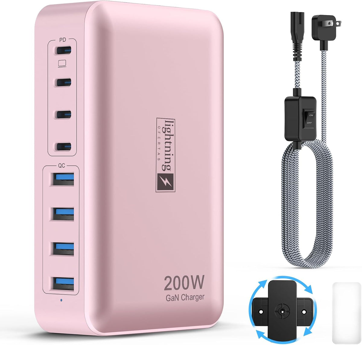8-Port USB C Fast Charger Block 200W