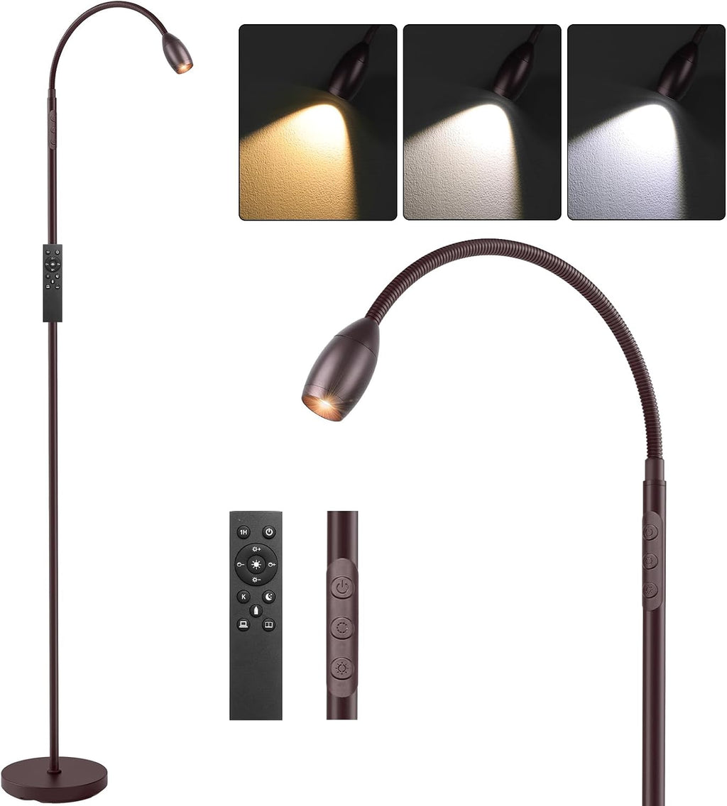 Reading Floor Lamp, Dimmable Zoomable Spotlight, Adjustable Color Beam Standing
