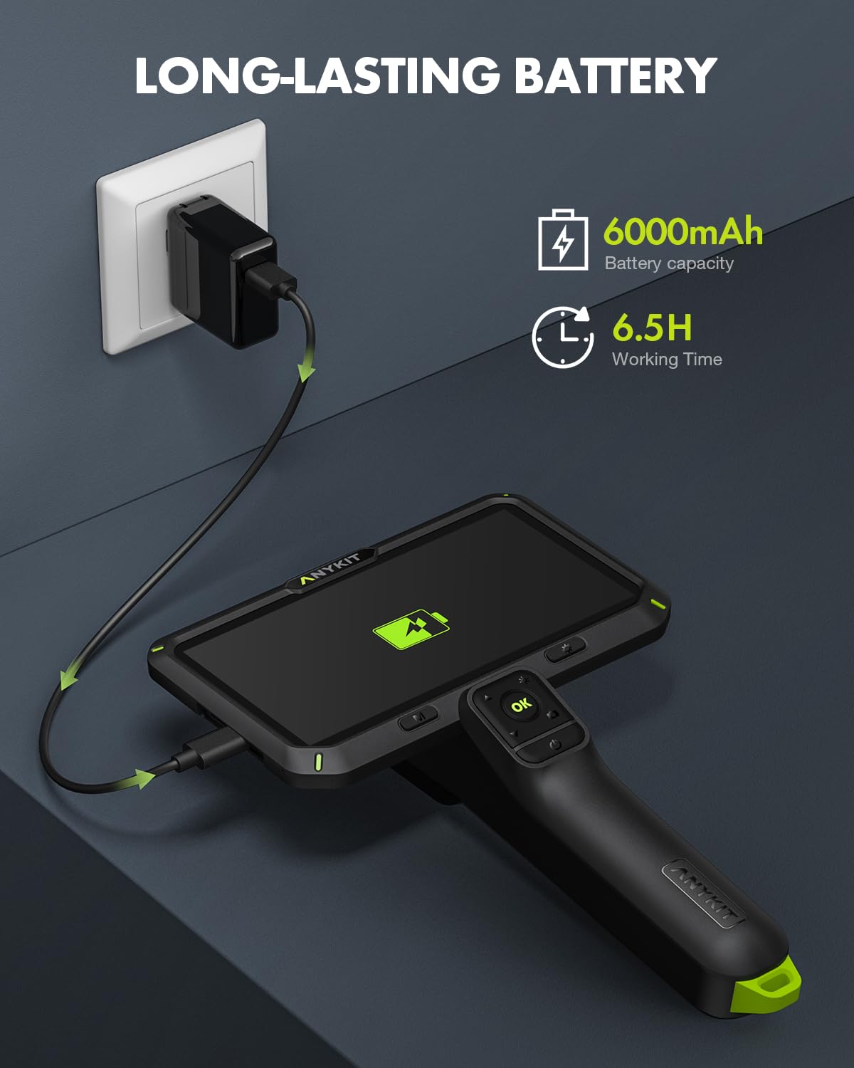 Anykit Endoscope Camera with Light, Dual Lens Endoscope 1080P