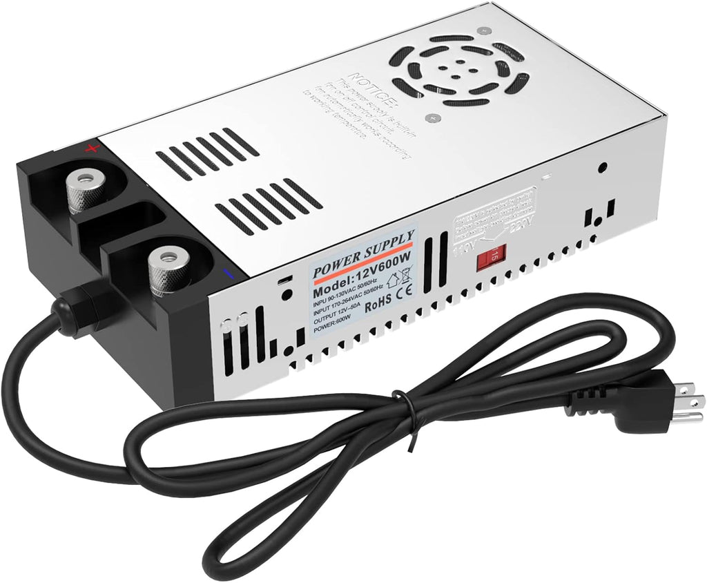 IMAYCC AC to DC Converter - 110V to 12V Power Supply, Universal 120V to 12V Converter Transformer, Max Current 50A 600W