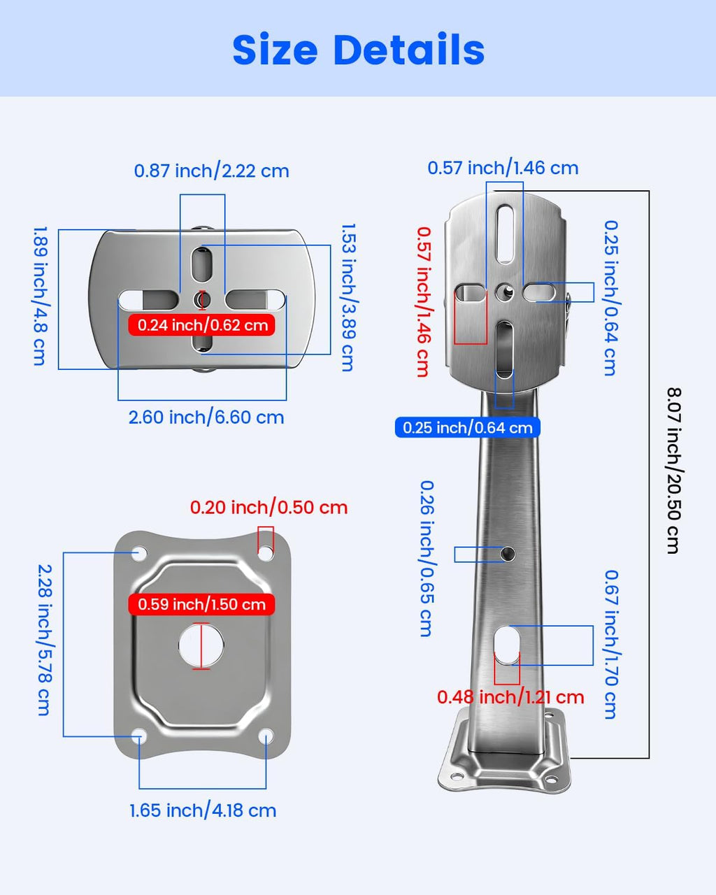security camera bracket, heavy duty wall mount holder, package contents