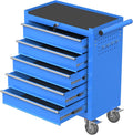 5-Drawer Rolling Tool Chest with Wheels, Metal Tool Storage Cabinet with Lock&Keys and Swivel, Toolbox with drawers, Tool Box for Warehouse,Garage, Repair Shop, Workshop (Blue, 5-Drawer)