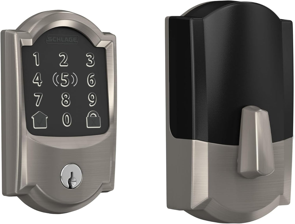 Schlage BE499WB CAM 619 Encode Plus WiFi Deadbolt Smart Lock, Keyless Entry