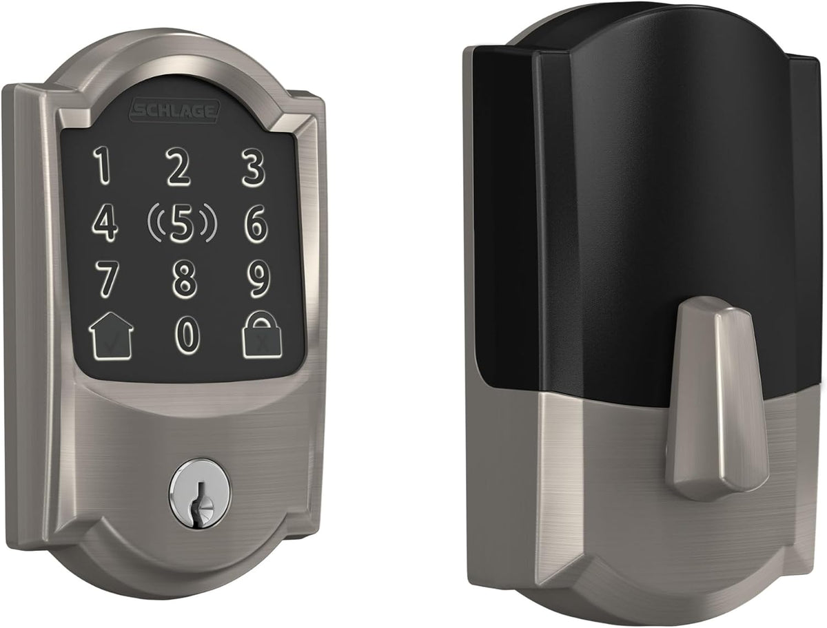 Schlage BE499WB CAM 619 Encode Plus WiFi Deadbolt Smart Lock, Keyless Entry