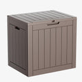 DRATO 35 Gallon Deck Boxes Resin Outdoor Storage Box UV Resistant Outside Deck Box with Lockable Lid for Patio Furniture (Grey, 35 Gallon)