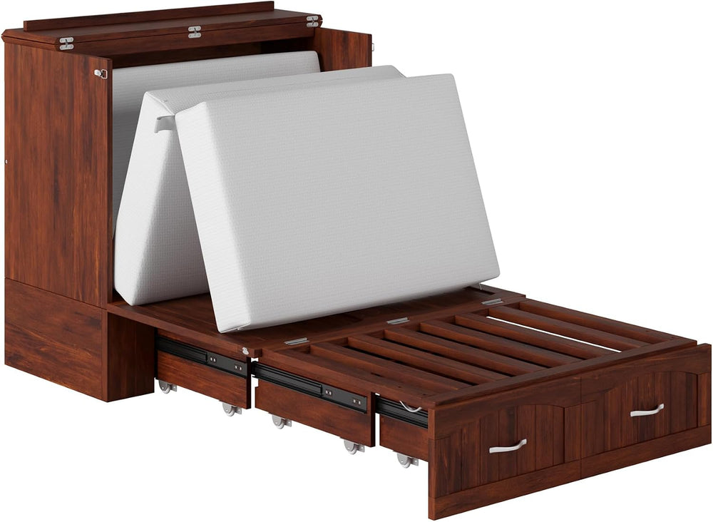AFI, Southampton Murphy Bed Chest Twin XL with 6" Mattress & Drawer,...